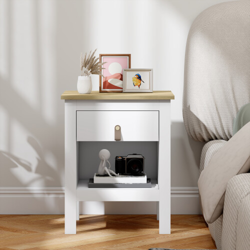 Homcom Mesita de Noche Blanco 45 x 40 x 55 cm 1