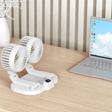 Dual- Cooling Fan 360-Degree Rotation USB Electric Fan Car Interior Air Circulation Low Decibel Quiet Fan A
