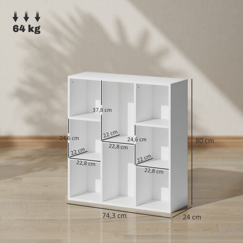 Homcom Librería Blanco 74.3 x 24 x 80 cm 2