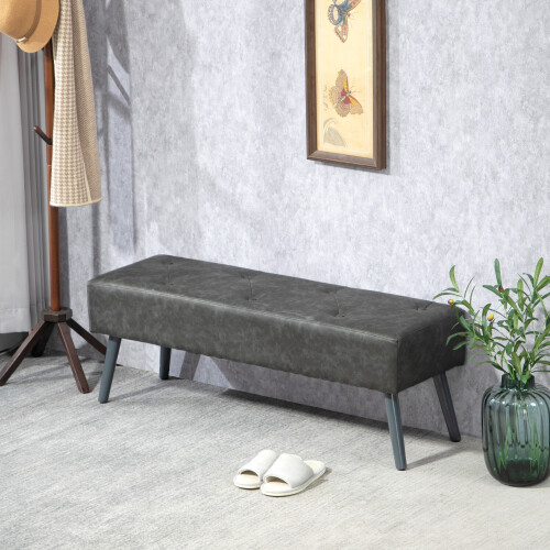 Homcom Banco de Cama Gris 114 x 38 x 42 cm 1