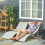 Outsunny Set 2 Tumbonas Plegable Beige 165 x 61 x 63 cm 2