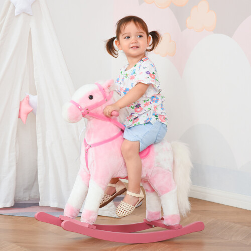 Homcom Caballito Balancín Rosa 74 x 28 x 65cm 1