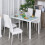 Homcom Conjunto de Comedor Blanco 120 x 70 x 75 cm 5