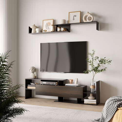 Homcom Mueble de Salón Bicolor 153.6 x 25 x 42 cm 1