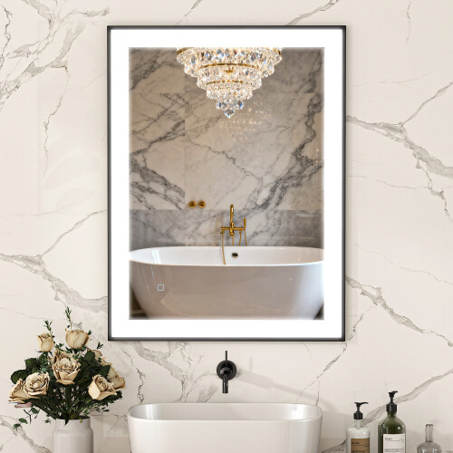 Homcom Espejo de Baño Negro 80 x 3 x 60 cm 1