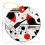 Ceramic Christmas Ornament Double-Sided Black Red Geometric 4