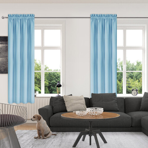 Thermal Blackout Curtains Light Blue 84x38 in per Side 1