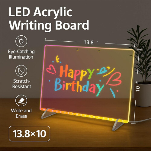 LED Drawing Board with 7 Color Pens and Adjustable Stand 2
