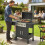 Outsunny Barbacoa de Ga Negro 135 x 51 x 101 cm 5