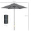 Outsunny Sombrilla de Jardín Gris 196 x 196 x 204 cm 6