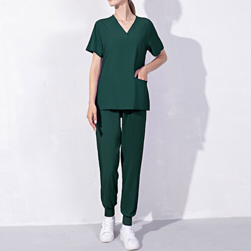 Jogger Scrubs for Women Solid Army Green 4X 1