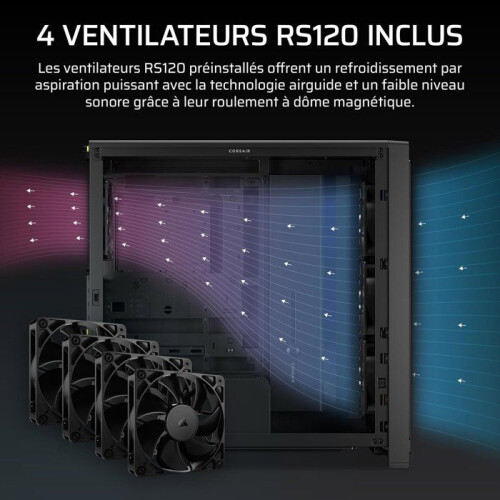 Corsair PC-Gehäuse - CORSAIR - FRAME 4000X RS - Mid Tower - 4 RS120 Lüfter - Schwarz 1