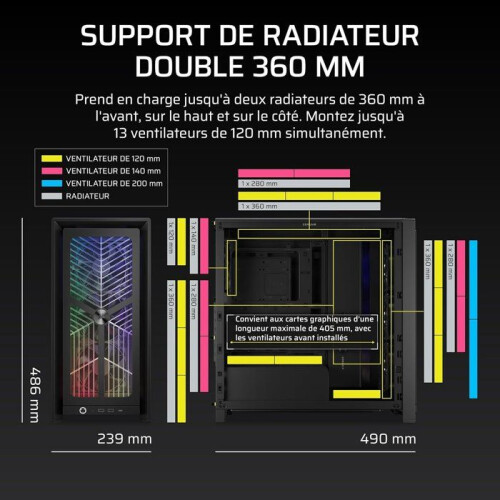 Corsair PC-Gehäuse - CORSAIR - FRAME 4000X RS - Mid Tower - 4 RS120 Lüfter - Schwarz 2