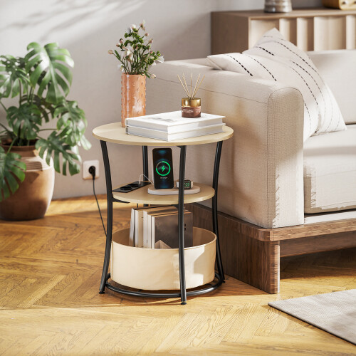 Homcom Mesa Auxiliar Marrón 50 x 50 x 55.1 cm 1