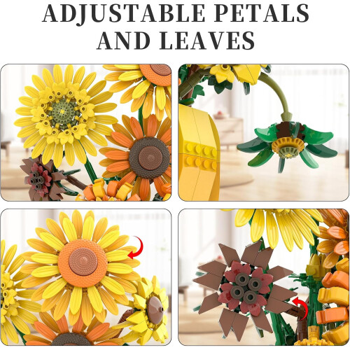 NAYIHOOP Sunflower Building Set Compatible with LEGO, 1000+ 1