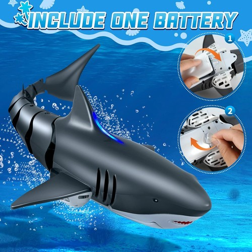 2.4G RC Electric Shark Fish Boat Remote Control Submarine Waterproof Simulation 1