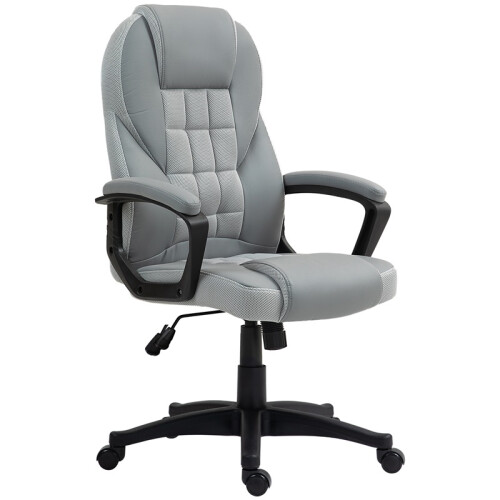 Faux Leather Office Chair - Grey 1