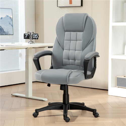 Faux Leather Office Chair - Grey 2