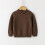 Kids Brown Sweater Pullover Round Neck Solid Color 4-5 Years 2