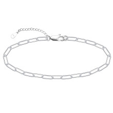 925 Sterling Silver Paperclip Bracelet for Women 4mm