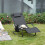 Outsunny Mecedora de Exterior Negro 150 x 62 x 88 cm 5