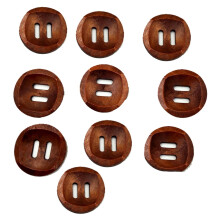 Brown Wood Coat Buttons Two-Hole 10 pcs