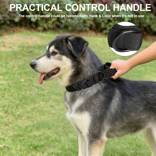Tactical Dog Collar Military With Lead Thick Handle Adjustable Strong Training 1