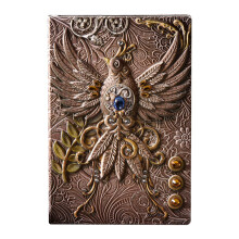 Vintage Leather Journal with Embossed Phoenix Design A5 100