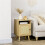 Bedside Table with Rattan Element, Side End Table with Shelf and Cupboard, 39cmx35cmx60cm, Natural 3