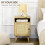 Bedside Table with Rattan Element, Side End Table with Shelf and Cupboard, 39cmx35cmx60cm, Natural 6