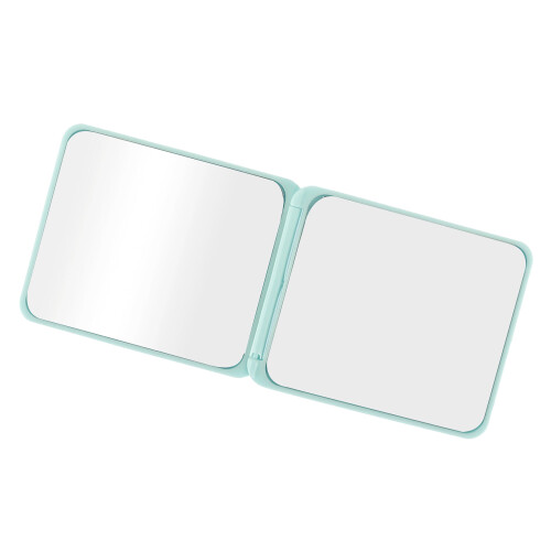 Women's Square Compact Cosmetic Mirror - Green Plastic, 1 Pc