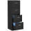 Four-Drawer Lockable Filing Cabinet - Black Wood Effect 1
