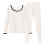 Flannel Pajama Set for Women Solid Color Long Sleeve Top 5