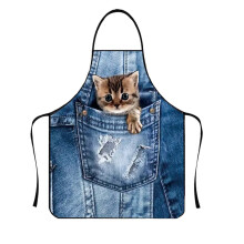 Dog Print Apron with Adjustable Neck and Waist Straps