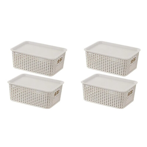 4X Stackable Storage Baskets Stackable Closet Organizer Kitchen Organization Supplies Playroom Storage Bins Home 1