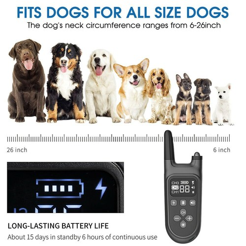 800M Electric Pet Dog Training E-Collar Anti-Bark Obedience Remote Control 2