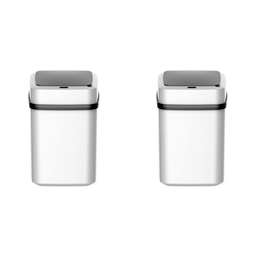 2X  Trash Kitchen Bathroom Recycling Automatic Sensor Dustbin Electric Waste Bin Waterproof Wastebasket for 13L 1
