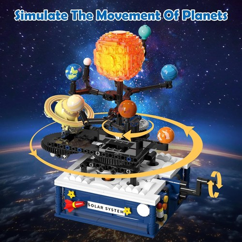 Solar System Building Blocks Space Educational Toy for Kids Rotating 775 Pieces 1