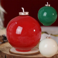 Red Soy Wax Snowflake Ball Candles Christmas Scented