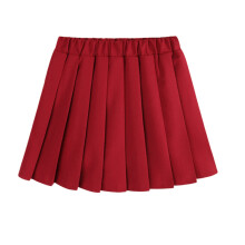 AWZXDE Pleated Skirt for Girls Red Waist-High Mini Skirt