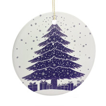 Purple Ceramic Christmas Tree Ornament