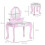 Kids Dressing Table Set, with Mirror, Stool, for Ages 3-6 Years - Pink 5