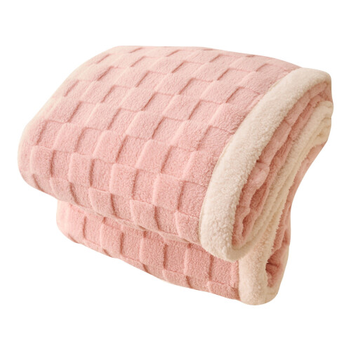 Soft Warm Reversible Wool Blanket 59x78.7 in Pink