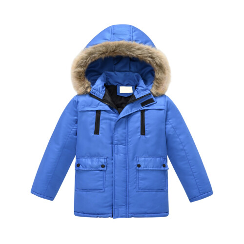 Boys Winter Hooded Parka Blue Size 120