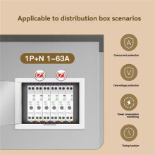 MOES Tuya Zigbee Circuit Breaker 63A Fireproof Electricity Monitoring App Control Alarm Threshold Setting V0 Retardant