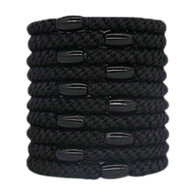 Elastic Hair Ties Cotton Ponytail Holders 10PCS Black