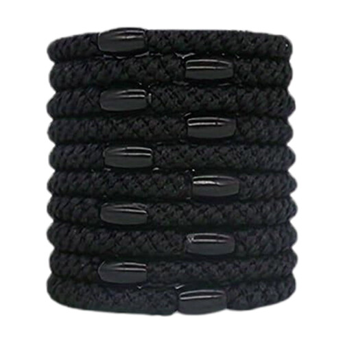 Elastic Hair Ties Cotton Ponytail Holders 10PCS Black
