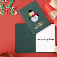 Vintage Pearl Paper Christmas Greeting Card with Envelope