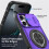 Purple Rugged iPhone 16 Pro Max Case with Rotating Stand 6