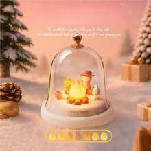 Caja de Música de Santa Claus, Luz Respirable Recargable por USB, Luz Decorativa de Navidad, Festival y Cumpleaños/ Luz Nocturna A